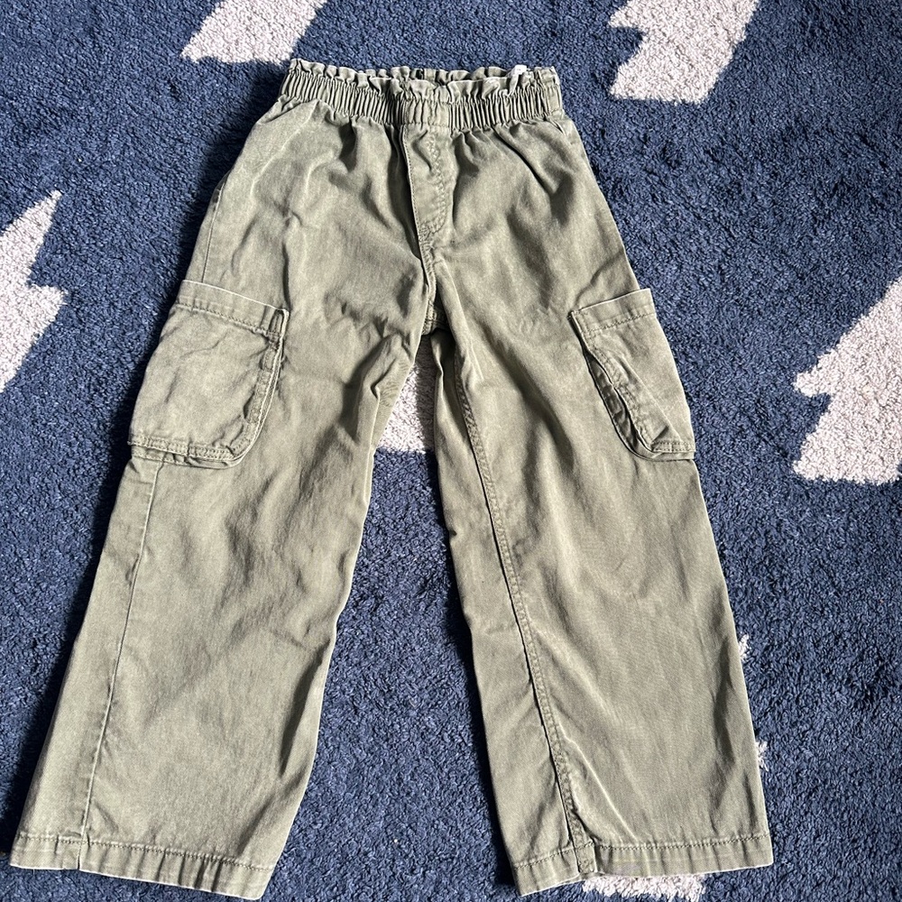 H&M Kids Wide Leg Olive Green Cargo Pants